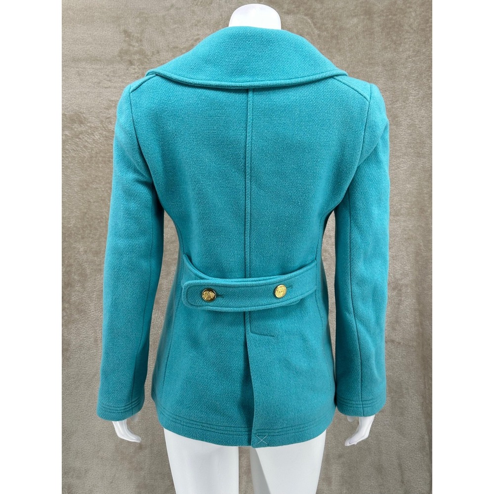 J Crew Coat Womens 2 Blue Stadium Cloth Nello Gori Peacoat Academia Italian Wool - Picture 7 of 16